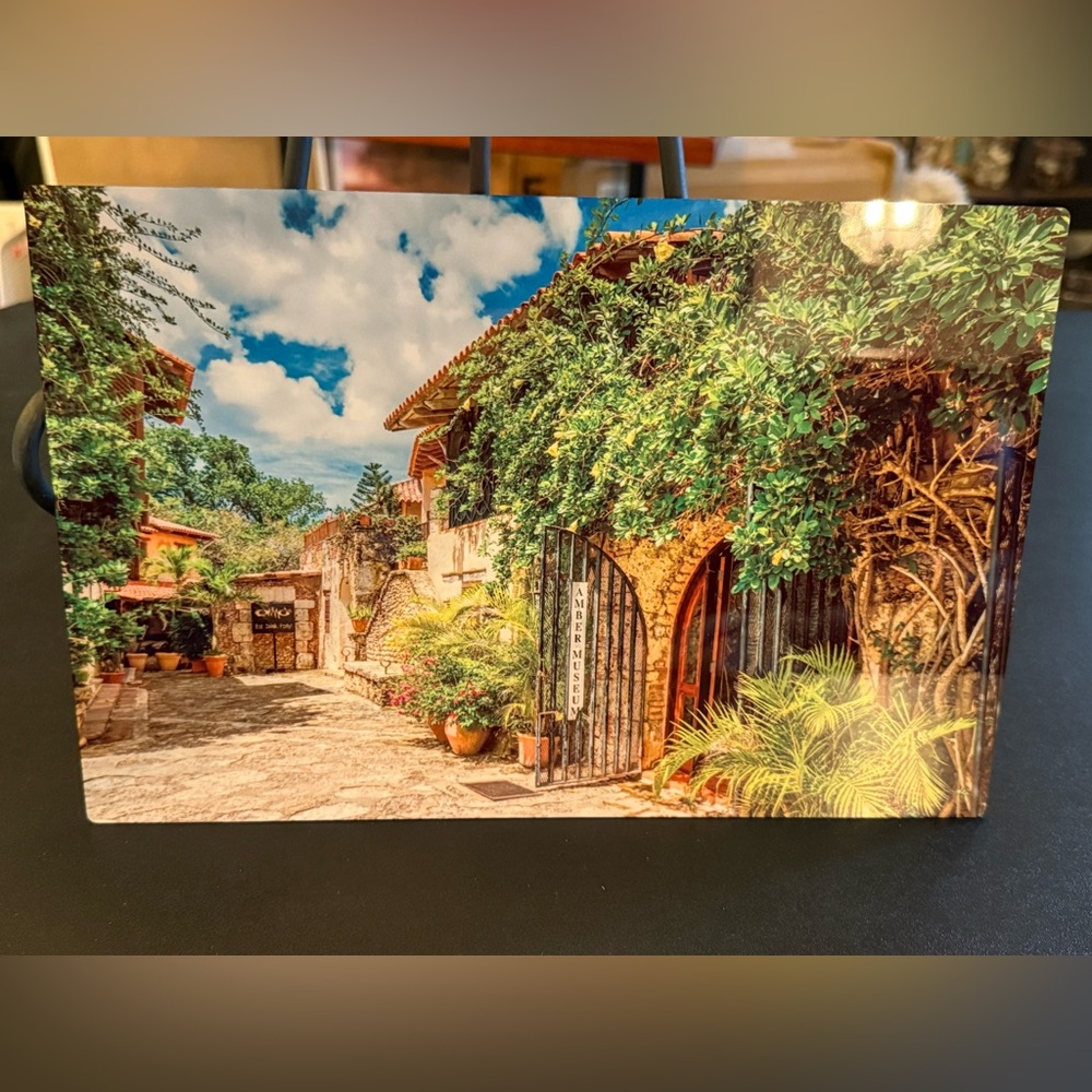 Original Photography Mediterranean Style Metal Art Print with Lush Greenery